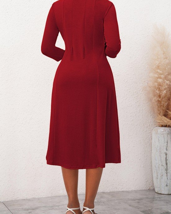 3/4 Sleeve Round Neck Dress