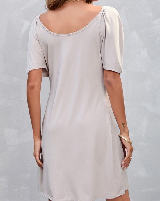 Fold Light Grey Cold Shoulder Dress