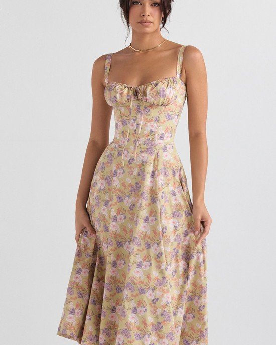 PRINT BUSTIER SUNDRESS