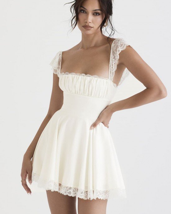 IVORY A-LINE MINI DRESS