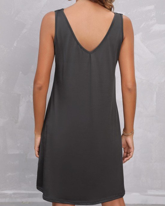 Multi Straps Dark Grey Mini Dress