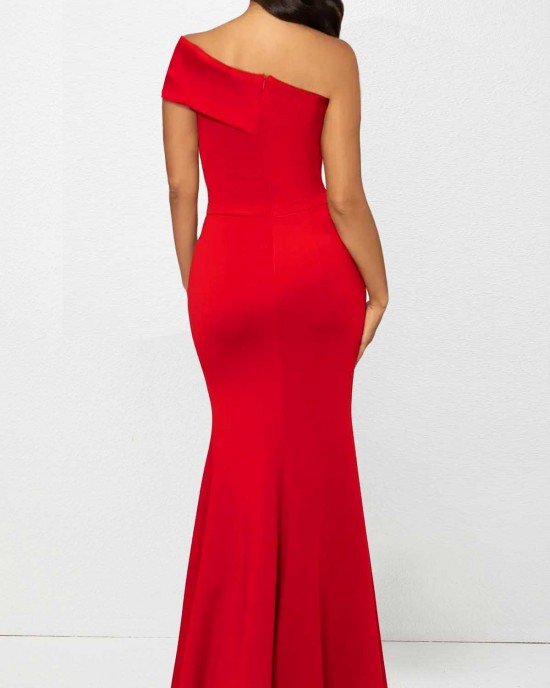 layered Red Off Shoulder Mermaid Dress