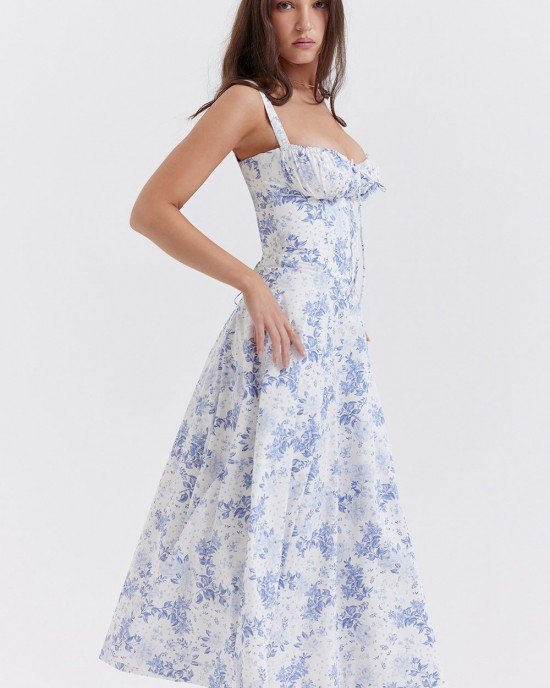 PRINT BUSTIER SUNDRESS