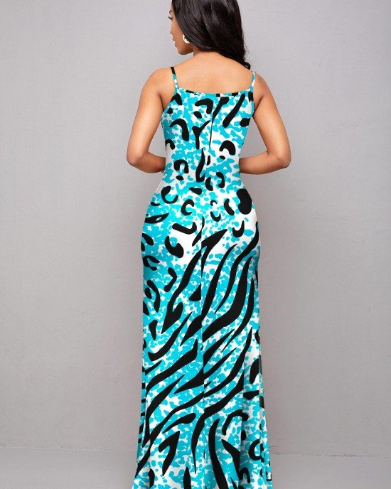 Animal Prints Spaghetti Strap Maxi Dress